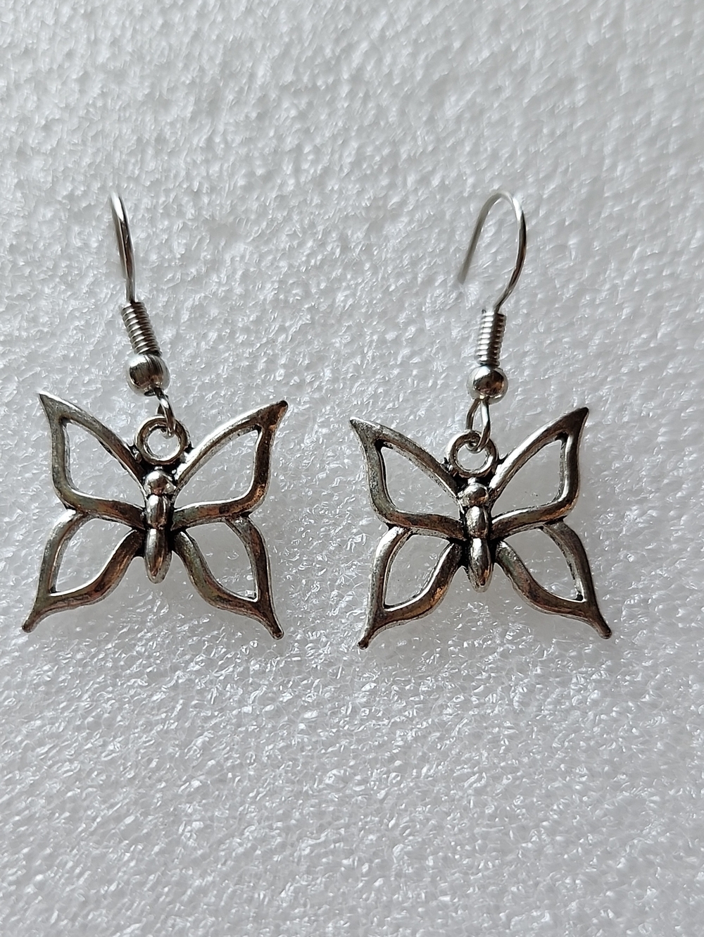 Silver Butterfly Drop Earrings - Women Jewelry